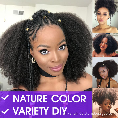 Marley twisted afro kinky twist braid hair extension african kinky curly synthetic braiding hair  afro curl marley braid hair